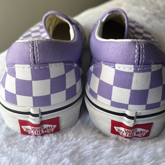 Vans Purple Checkered Slip On UNISEX - Picture 6 of 8